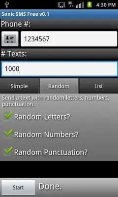 Sonic SMS Free android App screenshot 0