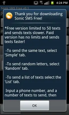 Sonic SMS Free android App screenshot 3